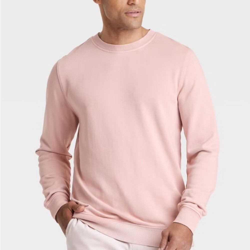 Men's Goodfellow & Co Pink TerryCrewneck Sweatershirt Size Small NWT